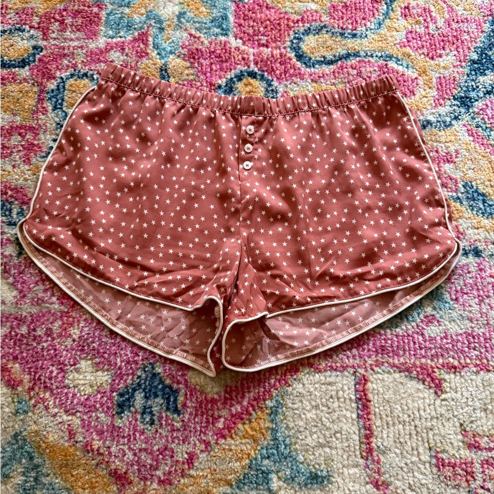 Aerie Pink Starry Lounge Shorts